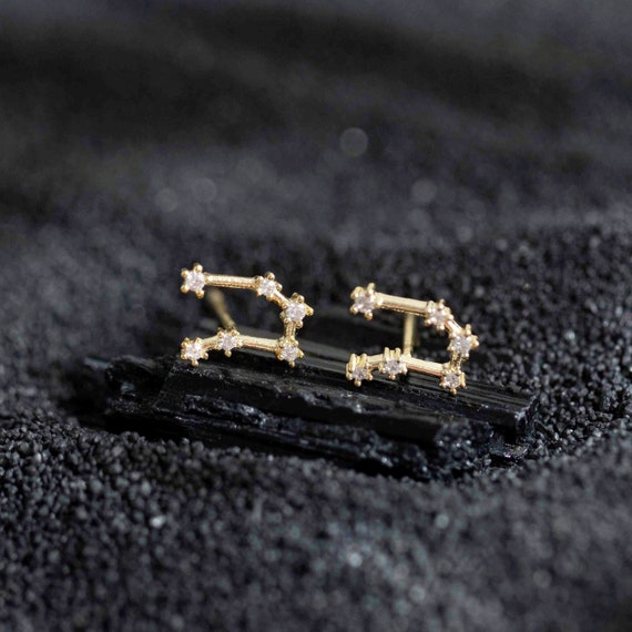 Gemini Constellation Star Earrings, Astrology Gemini Star
