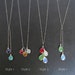 Dangle Family Tree Necklace, Custom Family Tree Necklace, Real Gemstone ...
