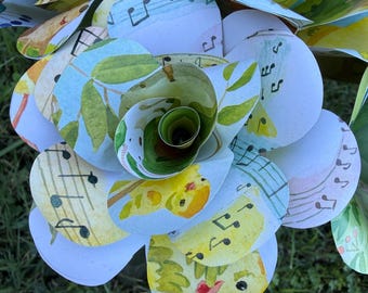 Children’s storybook roses set of 6.  Book page roses ready to ship. Paper flowers