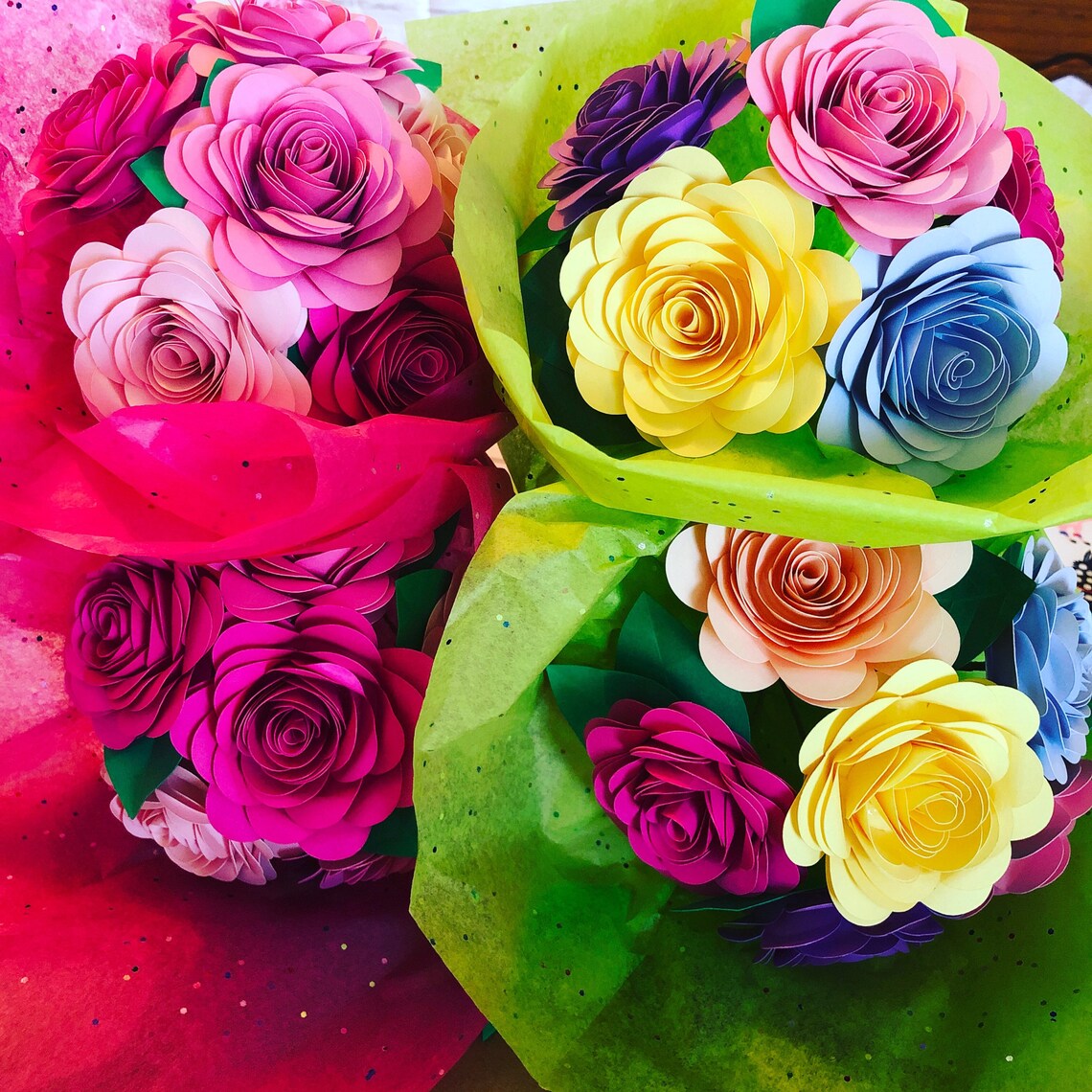 Handmade Paper Flower Bouquet: Colorful Rosettes, Nursery Decor - Etsy