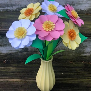 Set di fiori di carta Daisy ~ Bouquet per la festa della mamma ~ Bouquet di fiori di compleanno ~ Fiori regalo ~ Paper Daisy