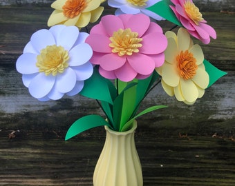 Ensemble de marguerites en papier ~ bouquet de la fête des mères ~ bouquet de fleurs d'anniversaire ~ fleurs en cadeau ~ marguerites en papier
