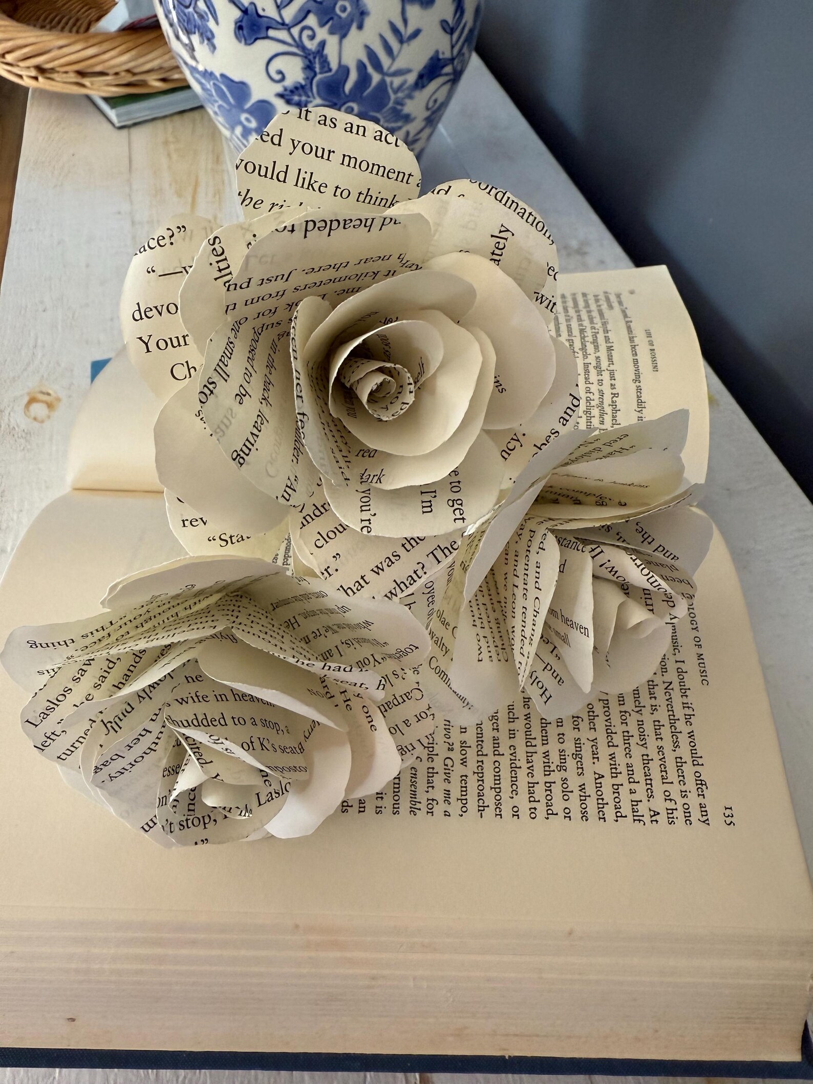 Handmade Book Page Rose With Stem: Literary Gift, Book Decor - Etsy