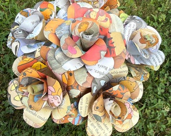 Children’s storybook roses set of 6. Book page roses ready to ship. Paper flowers