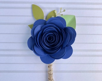 Paper flower boutonnière - rose boutonnière - wedding paper flower