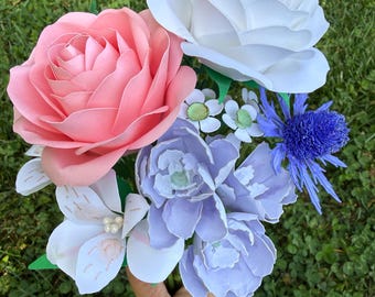 Bouquet de fleurs en papier personnalisé