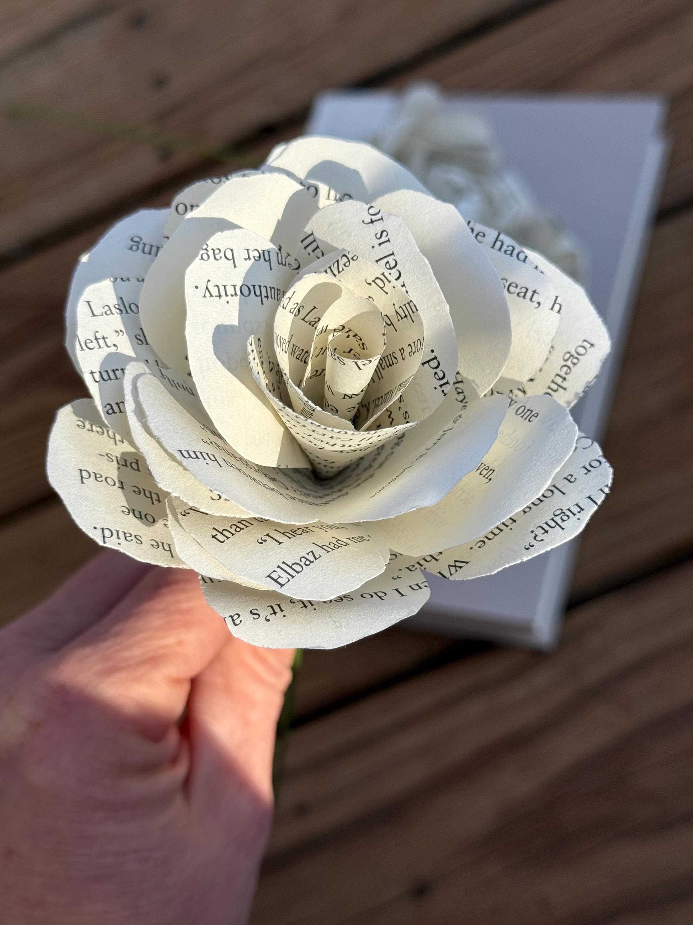 Handmade Book Page Rose With Stem: Literary Gift, Book Decor - Etsy