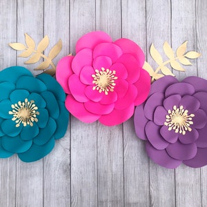 Large paper flowers ~ Any Color ~ Backdrop flowers ~ large Florals ~ Wall Hanging ~ Girls Room Decor ~ Paper Flower Set