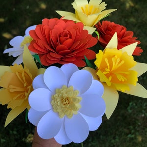 Paper flower bouquet, daffodil, Daisy, paper flower