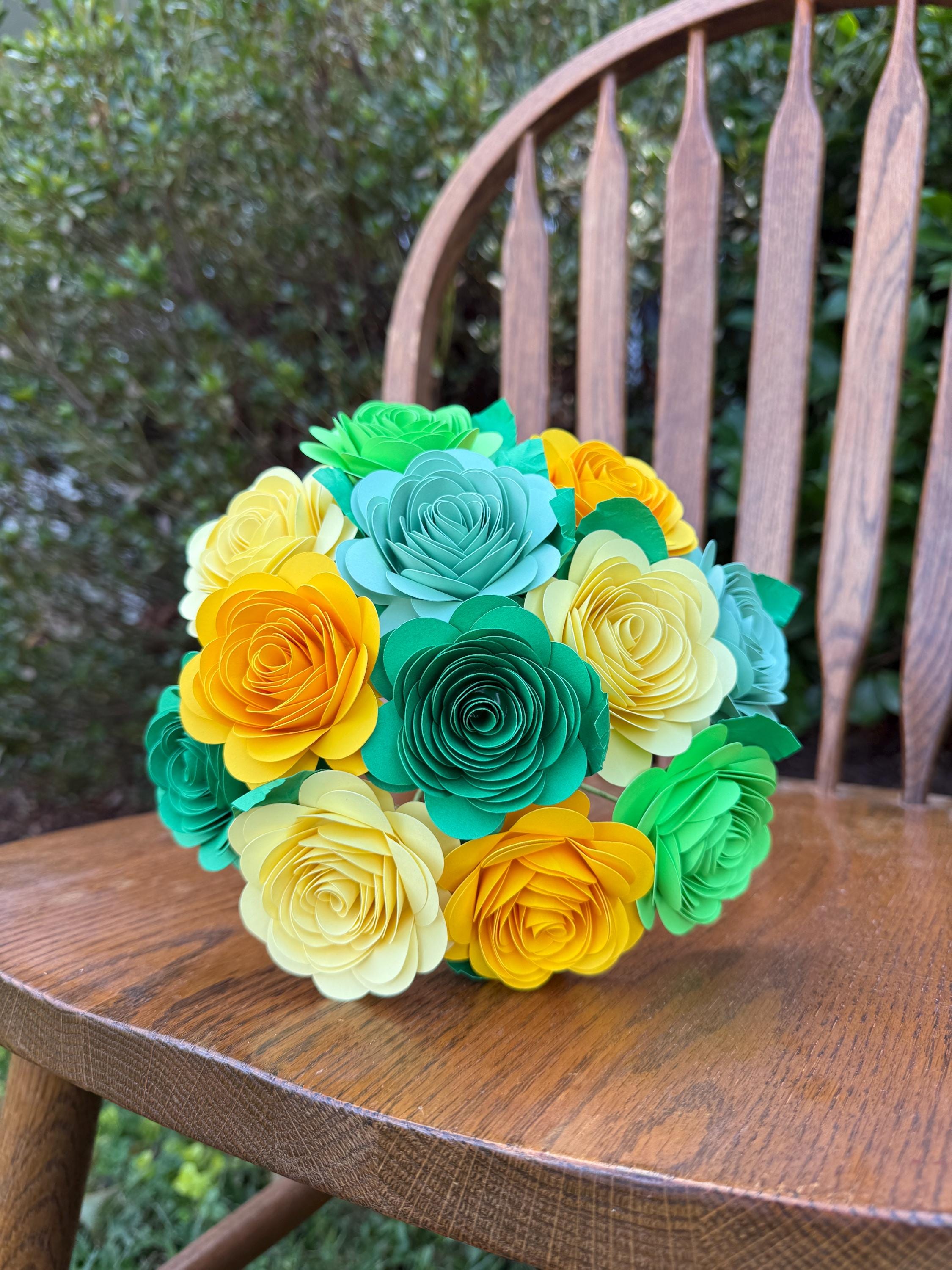 Handmade Paper Flower Bouquet: Colorful Rosettes, Nursery Decor - Etsy