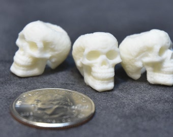 White 3D Printed Skull Dreadlock Dread Beads