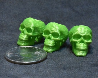 Mint Frost Shimmer 3D Printed Skull Dreadlock Dread Beads