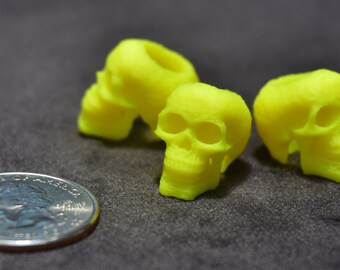 Yellow 3D Printed Skull Dreadlock Dread Beads