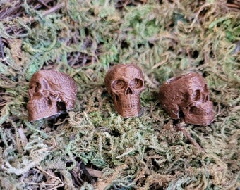 Dark copper shimmer 3D Printed Skull Dreadlock Dread Beads