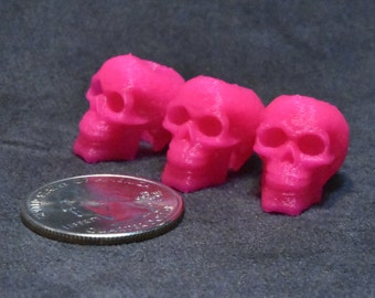 Hot Pink 3D Printed Skull Dreadlock Dread Beads