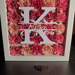 Custom Shadowbox Custom Frame Personalized Frames Personalized Shadowbox Personalized Gift Flower Box Personalized Flower Frame Box with Nam