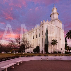 Amanecer en el Templo de St. George, Utah, de La Iglesia de Jesucristo de los Santos de los Ultimos Días