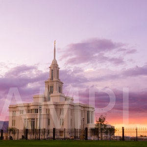 Sunset at the Payson, Utah LDS Temple of The Church of Jesus Christ of Latter-day Saints