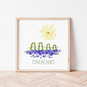 Maracaibo, Venezuela ARTE, Ciudad de Maracaibo PRINT, Lago de Maracaibo, Regalo de Venezuela, Zulia