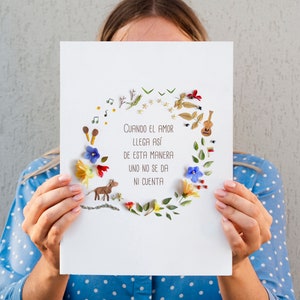 Unique Venezuela Art Made with Flowers, Caballo Viejo Quote Print, Perfect Gift for Your Venezuelan Friend image 6