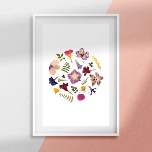 Printable Wall Art, Boho Wall Decor, Pressed Flower Print, Digital ...