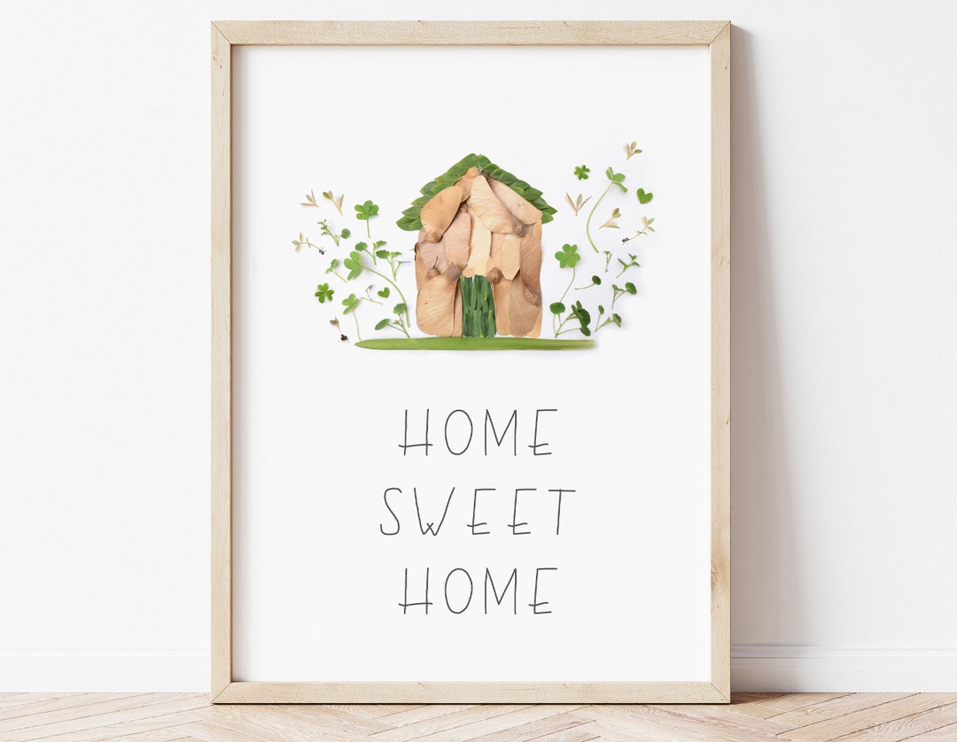 Home Sweet Home Printable, Botanical Prints, House Warming Gift, Home ...