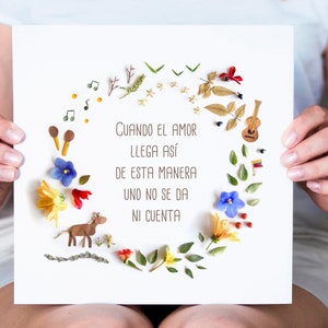Unique Venezuela Art Made with Flowers, Caballo Viejo Quote Print, Perfect Gift for Your Venezuelan Friend image 3