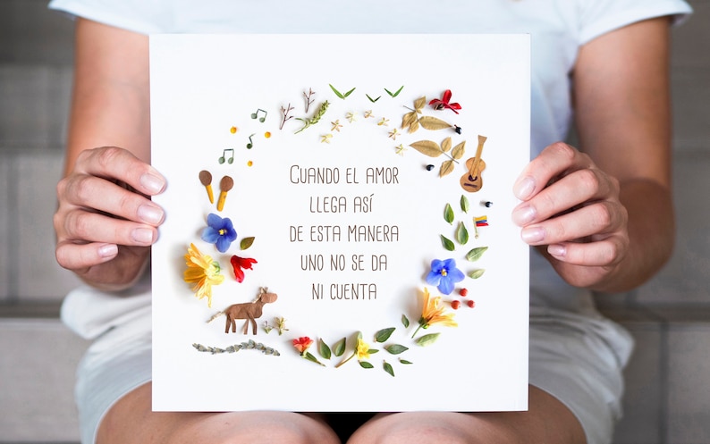 Unique Venezuela Art Made with Flowers, Caballo Viejo Quote Print, Perfect Gift for Your Venezuelan Friend image 3