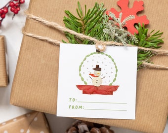 Printable Snowman Christmas Gift Tags Set - Charming Holiday Paper Tags for Festive Gift Wrap