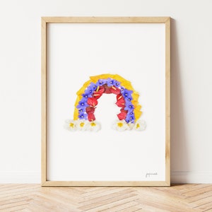 Venezuela Printable Art, Venezuela wall art rainbow made with flowers, Rainbow Printable, Venezuela baby