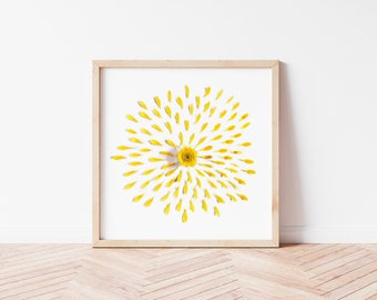 Sunflower decor, Bathroom wall decor, Yellow wall art, bathroom art, yellow flowers