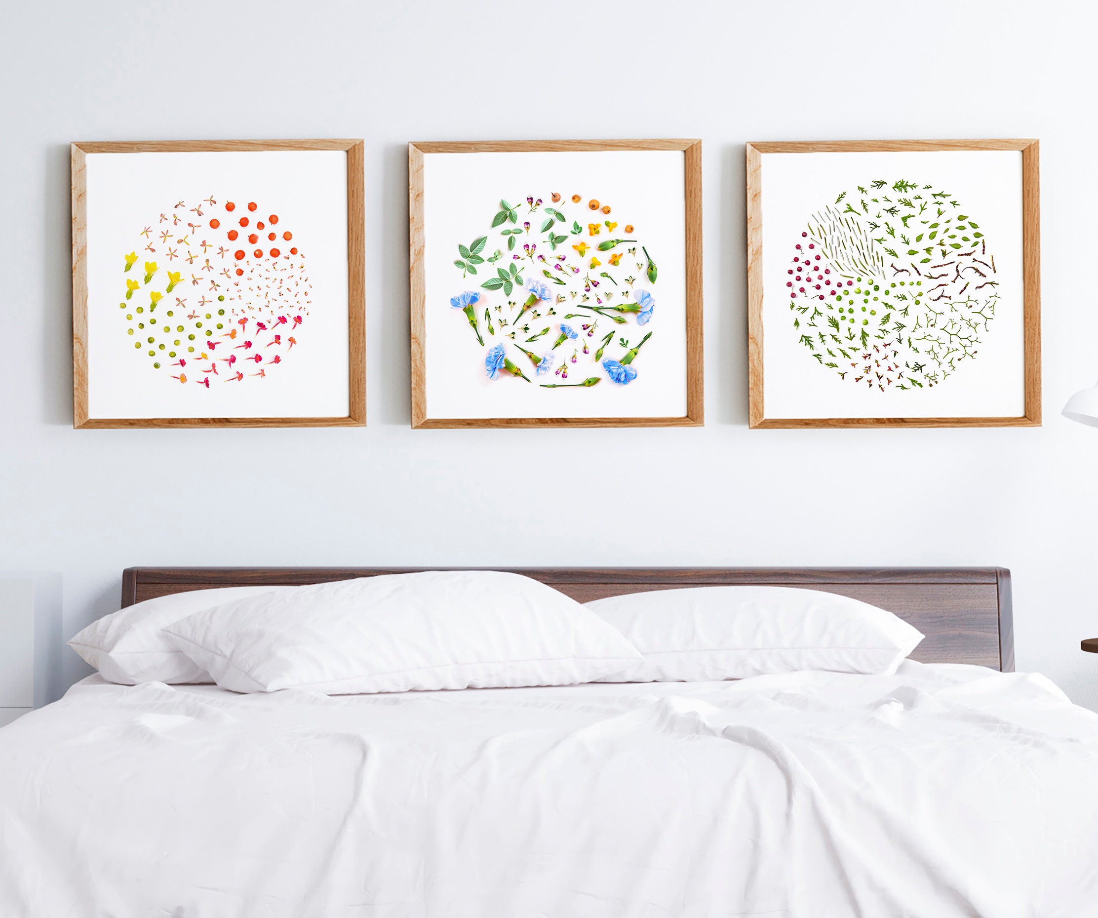 Bedroom wall art over the bed minimalist art print set 3 Etsy