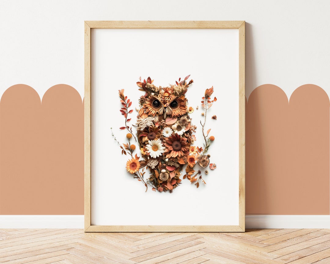 Owl Print Woodland Nursery Decor, Owl Gift Scandinavian Nursery Decor ...