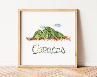 Caracas, Venezuela, Venezuela art, El AVILA, venezuelan poster, Avila home decor print