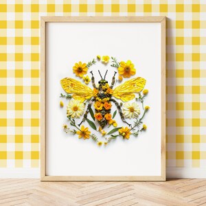 Bumble Bee Printable Wall Art nursery prints, Bumble bee print, Floral art, Botanical prints
