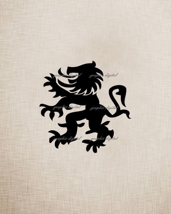 Lion Medieval Royal Vector Automatic Download Vintage Image Etsy