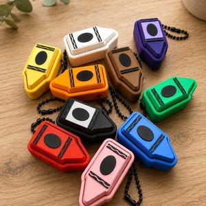 Crayon Clicker Fidget Toy | Keyboard Switch Sensory Keychain | Quiet Desk Toy | Classroom Prize | ADHD