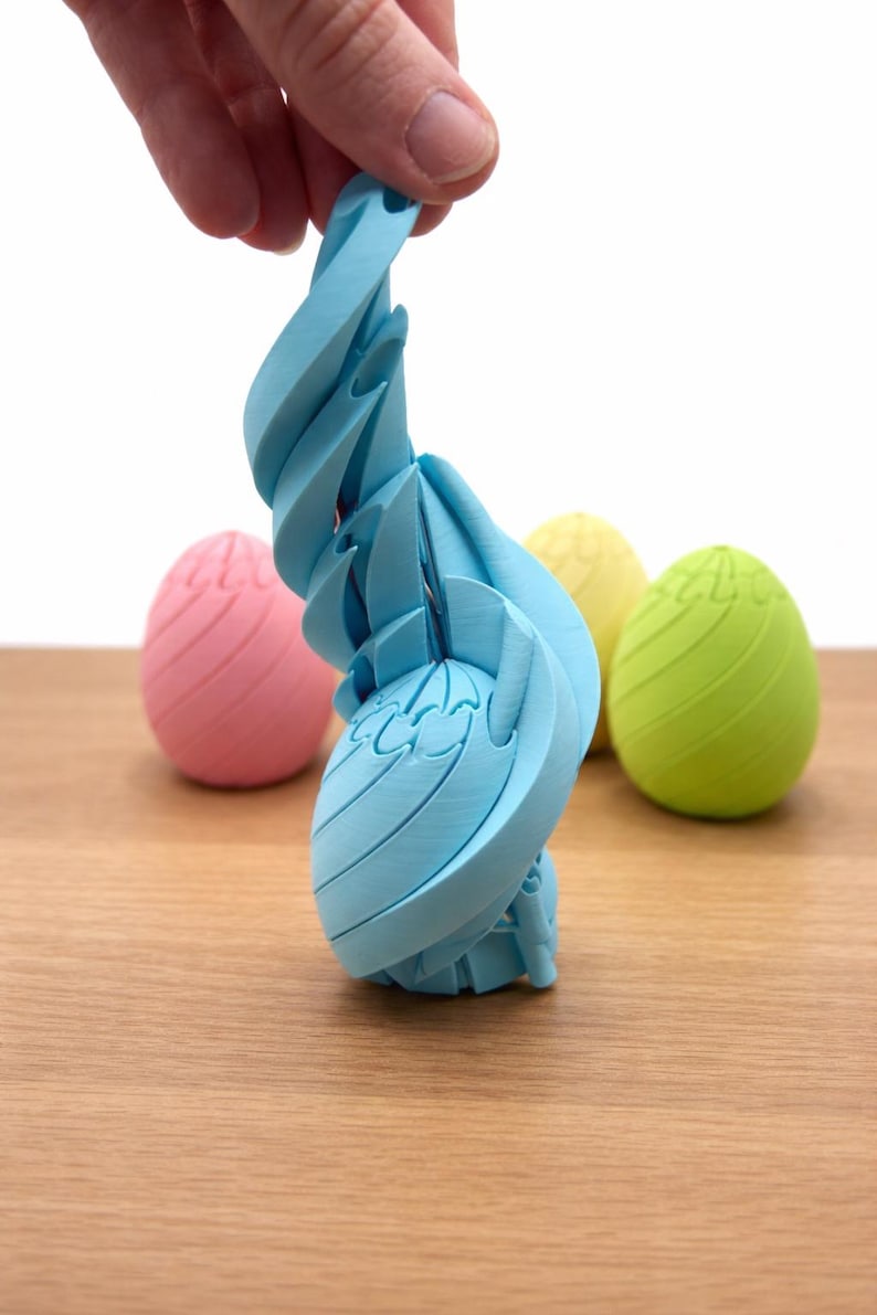 Twisty Fidget Egg, 3D Printed Slippery Egg Fidget , Easter Egg Toys, Easter Basket Stuffers, Rotating Fidget Puzzle Toy for Stress Relief, Colorful Desk Fidget Toy, Easter Party Favors (A Set