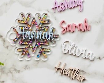 Personalized Snowflake Stanley Topper: Glitter Tumbler Name Plate