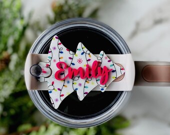 Personalized Christmas Tree Name Tag: Stanley Tumbler Topper