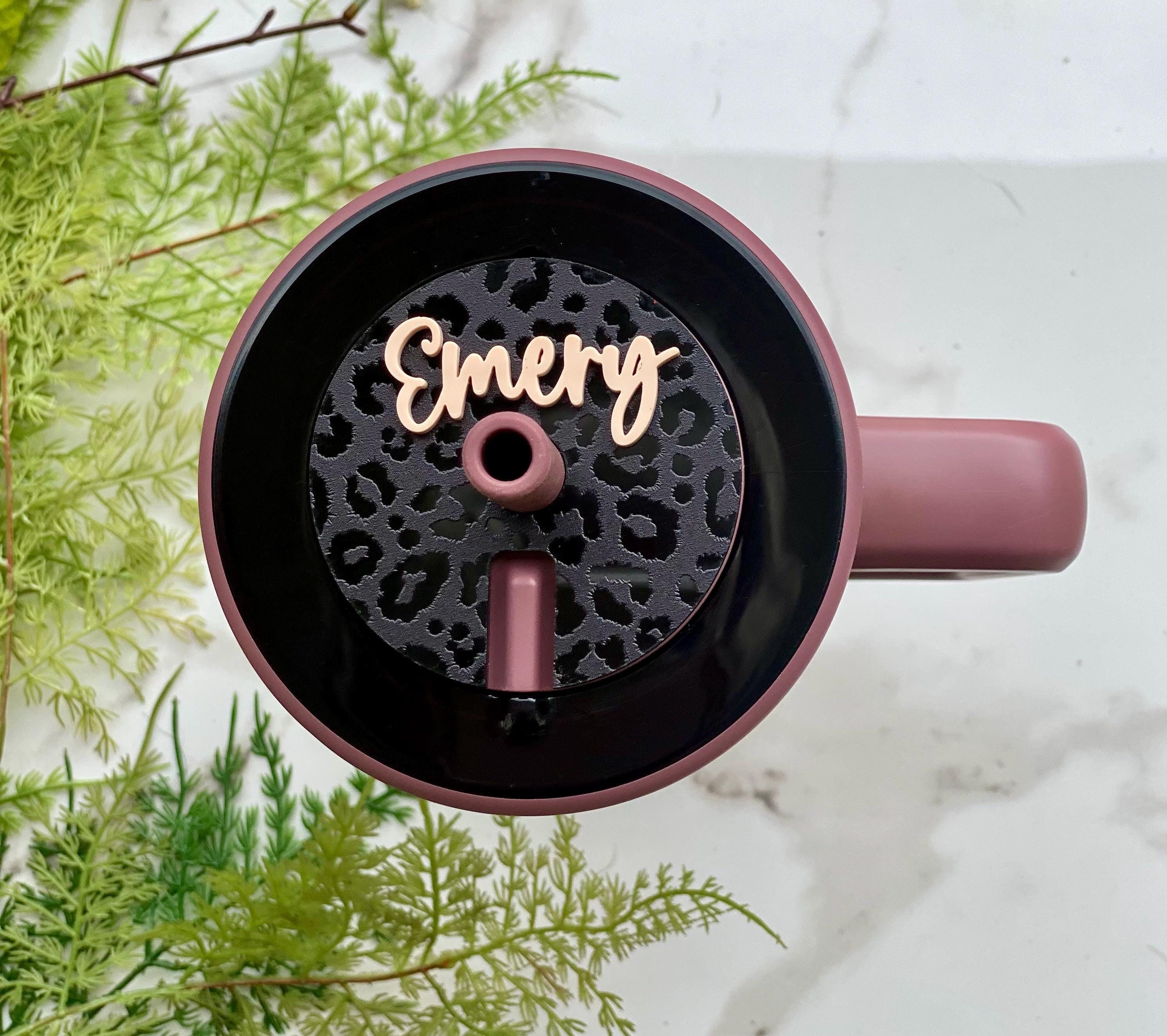 Brumate Personalized Name Plate, 30-40 oz Era Cup Topper Black Matte, Glossy   Leopard Acrylic Tumbler Tag, Brumate Gift Custom Accessories