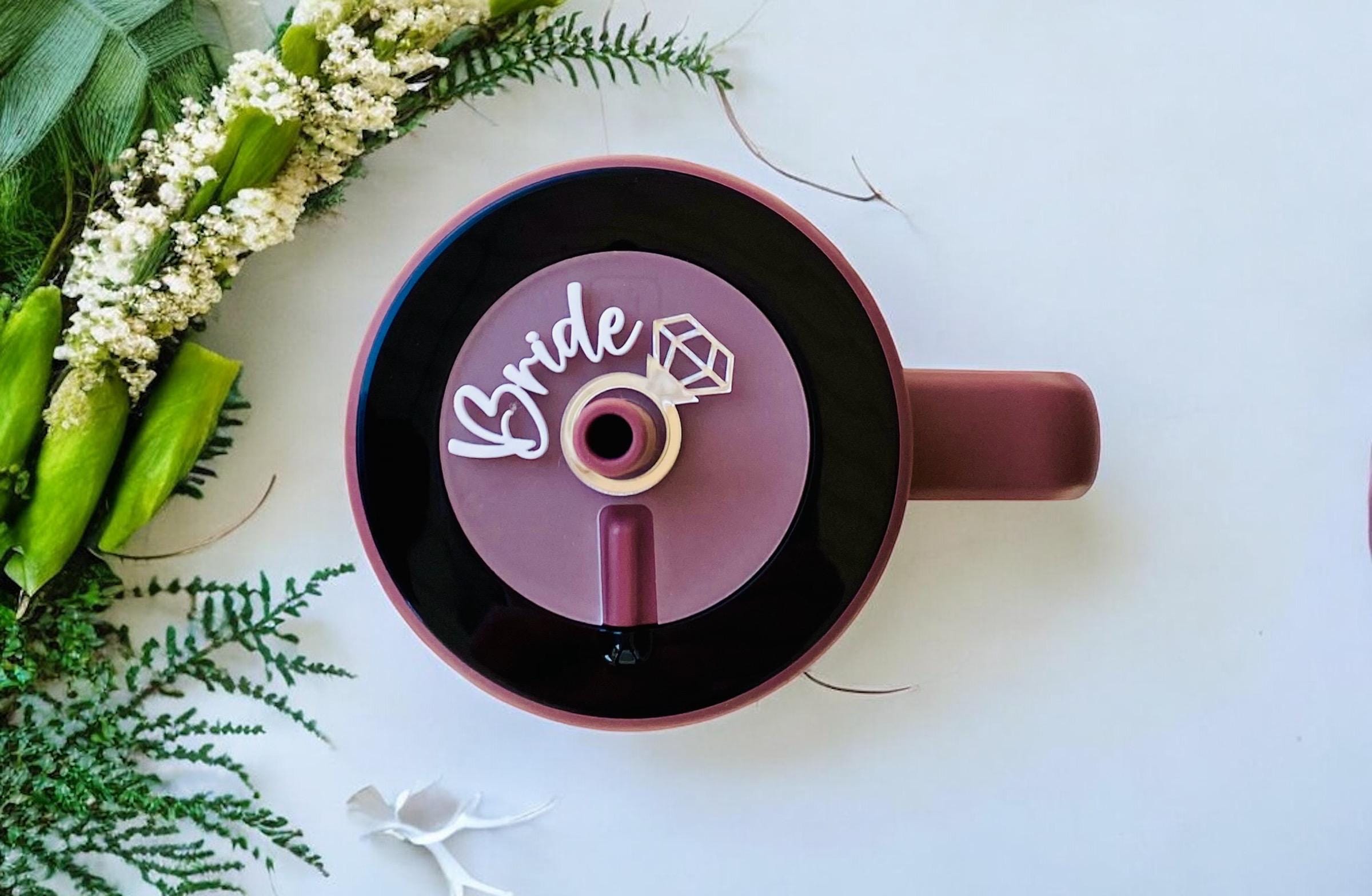 Brumate Bridal Party Name Plates, Era 30 oz & 40 oz Toppers, Unique Bride and Bridal Party Gifts, Engagement Ring Acrylic Tumbler Acessories