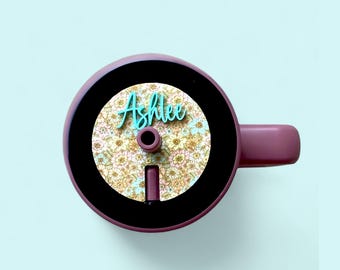 Personalized Floral Brumate Era Cup Topper: 3D Acrylic Name Plate