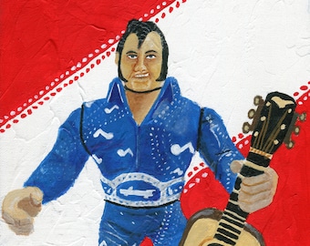 Honky Tonk Man Hasbro Painting 8" x 10" Art print, wwe, wcw, wwf