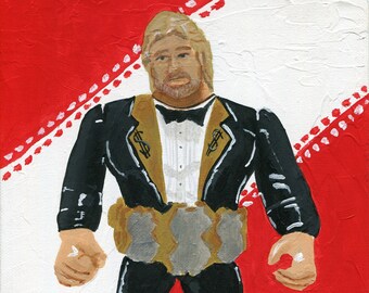 Million Dollar Man Ted Dibaise WWF Hasbro Painting 8" x 10" Art print