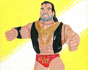 Scott Hall Razor Ramon Hasbro Painting 8" x 10" Art print, wwe, wcw, wwf