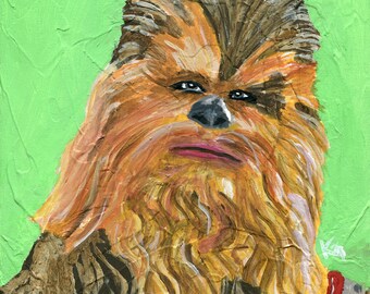 Star Wars Chewbacca Painting 8" x 10" Art print