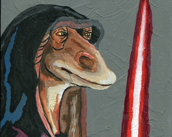 Star Wars Darth Jar Jar Painting 8" x 10" Art print