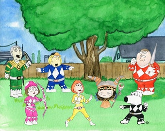 Family Guy Power Ranger 8" x 10" Art Print