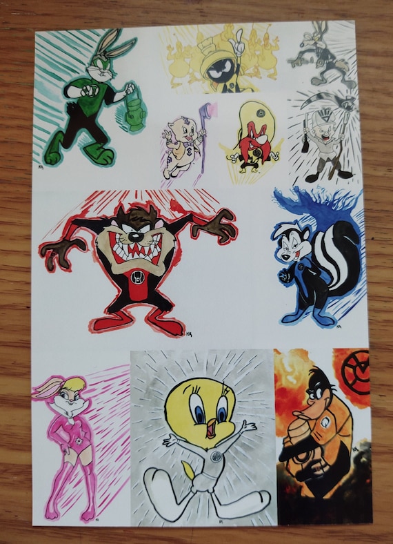 Looney Tunes Lanterns Watercolor Art Prints, DC Comics Mashup (4x6